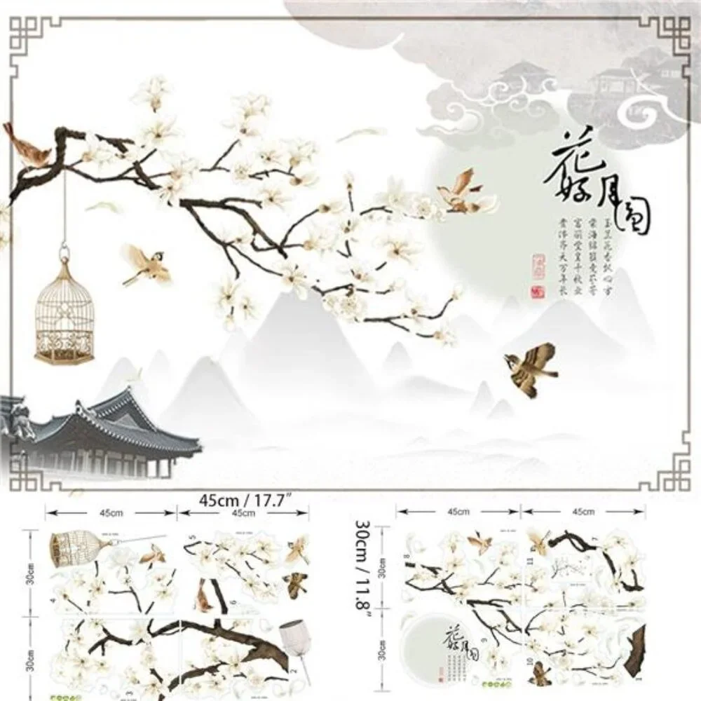 Large White Flower Wall Stickers, 50